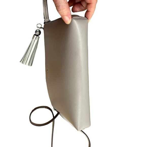 Kate Spade New York Crossbody Bag Ivy Street Amy Smooth Gray Leather - Picture 9 of 12